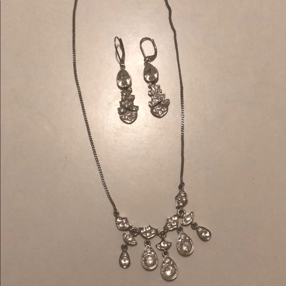 Sterling silver and crystal necklace & earrings